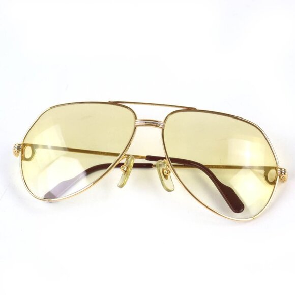 Cartier Trinity Two Bridge Teardrop Sunglasses Eyewear Gold Prescripti